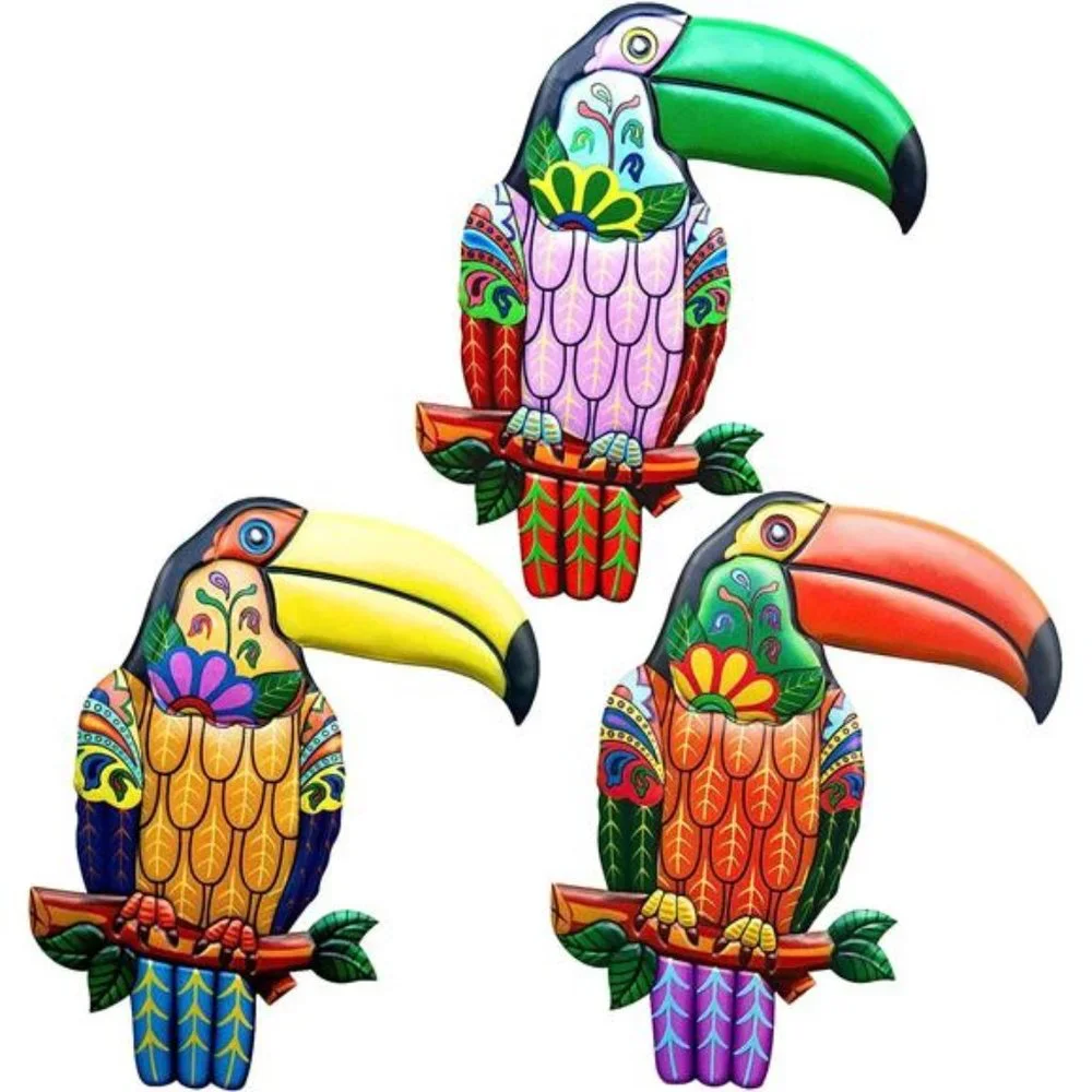 Metal Tucan Wall Decor Colorful - 7